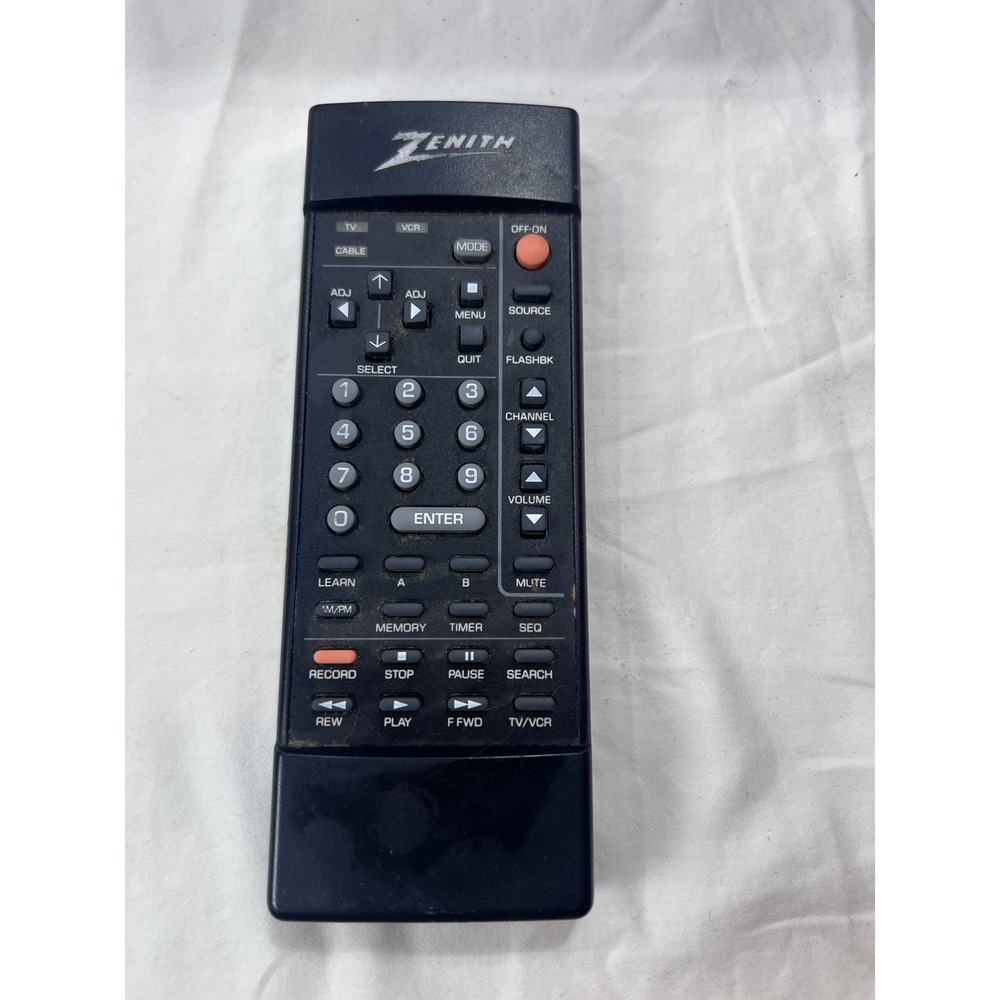 Zenith Universal Remote Control TV VCR Cable Black Multi Device Controller